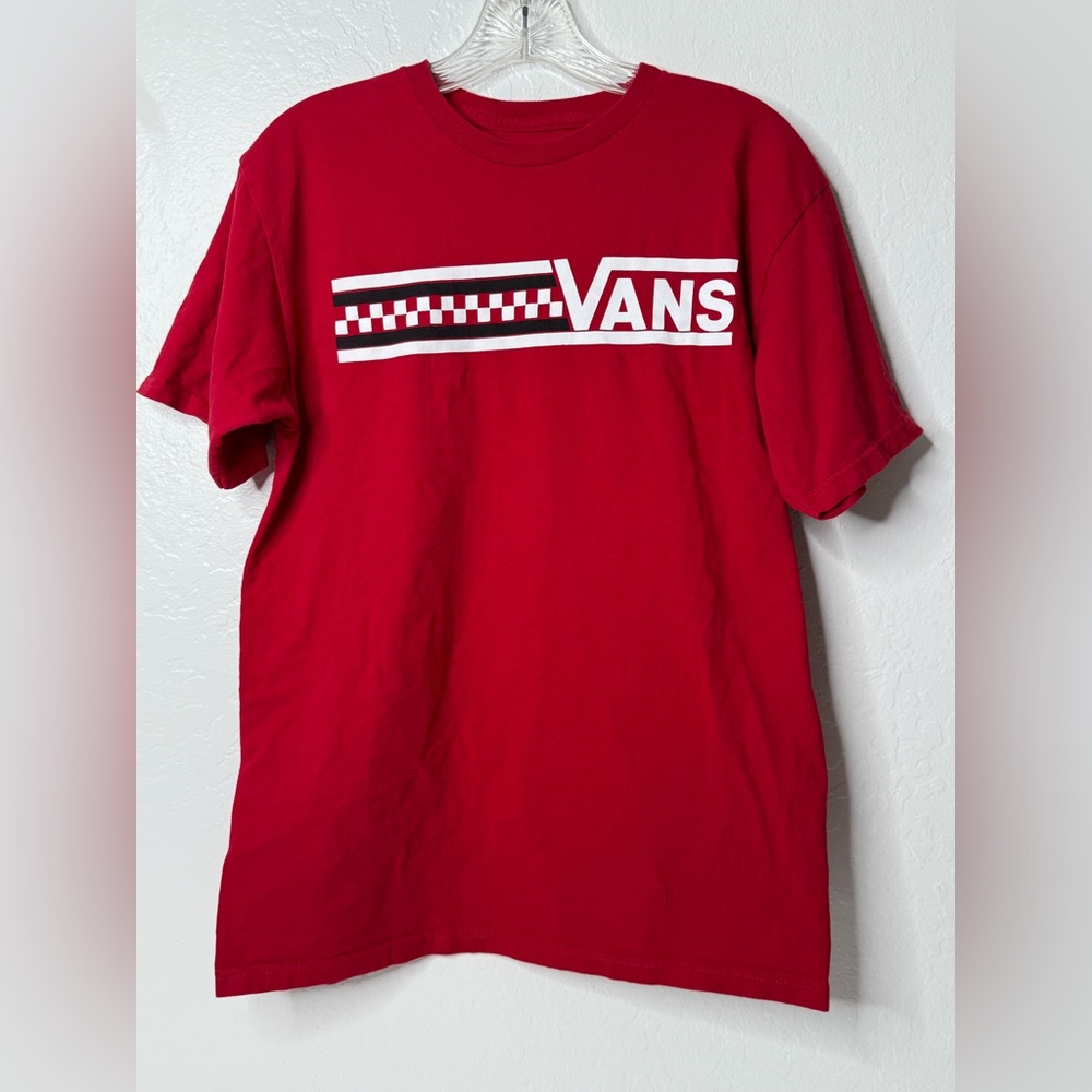 VANS Shirt Adult Large Red Off The Wall Short Sleeve‎ Skateboard Surf  Tee Mens
